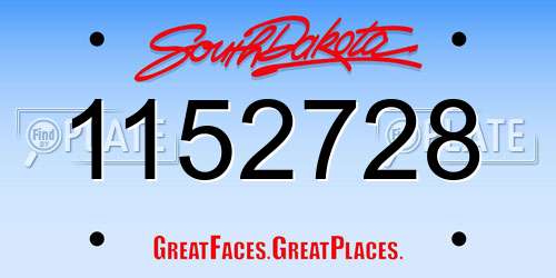 1152728 South Dakota License Plate