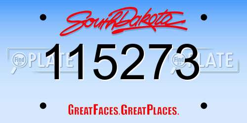 115273 South Dakota License Plate