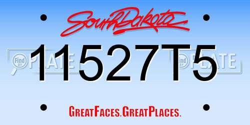 11527T5 South Dakota License Plate