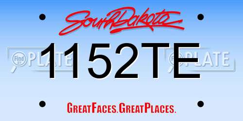 1152TE South Dakota License Plate