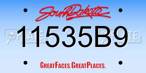 11535B9 South Dakota License Plate
