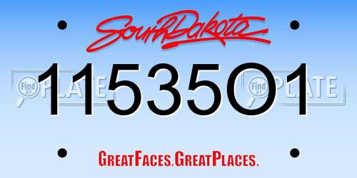 11535O1 South Dakota License Plate