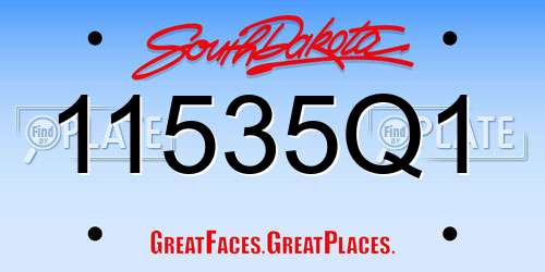 11535Q1 South Dakota License Plate