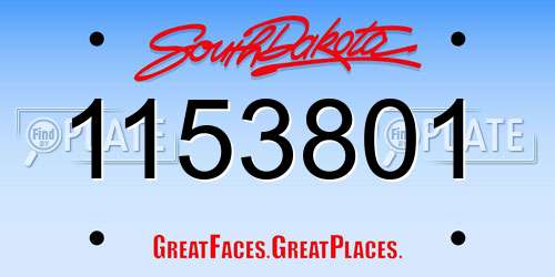 1153801 South Dakota License Plate