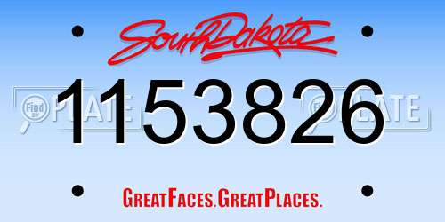 1153826 South Dakota License Plate