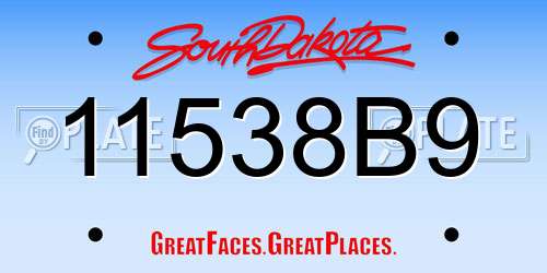 11538B9 South Dakota License Plate