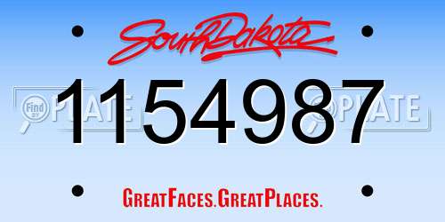 1154987 South Dakota License Plate