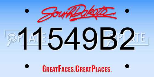 11549B2 South Dakota License Plate
