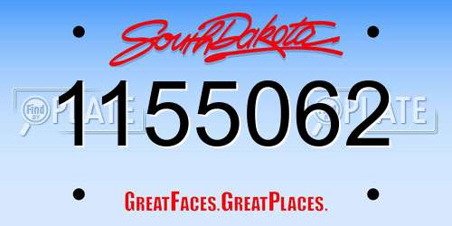 1155062 South Dakota License Plate