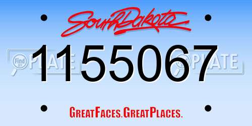 1155067 South Dakota License Plate