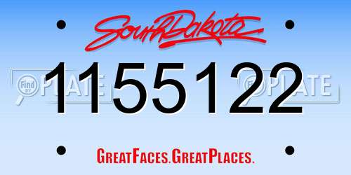 1155122 South Dakota License Plate