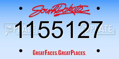 1155127 South Dakota License Plate