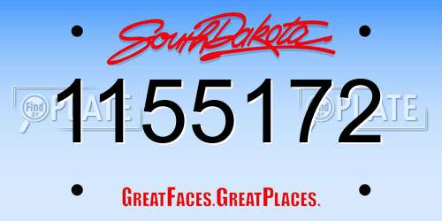 1155172 South Dakota License Plate