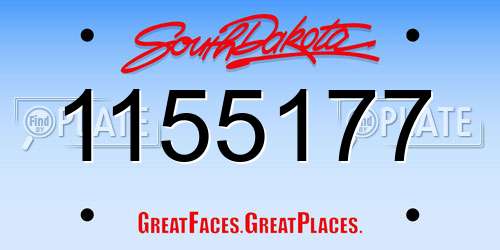 1155177 South Dakota License Plate