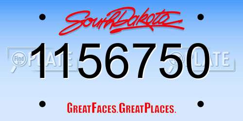 1156750 South Dakota License Plate