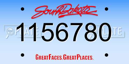 1156780 South Dakota License Plate