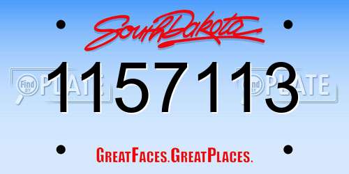 1157113 South Dakota License Plate