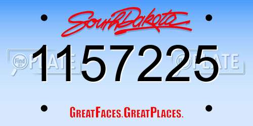 1157225 South Dakota License Plate