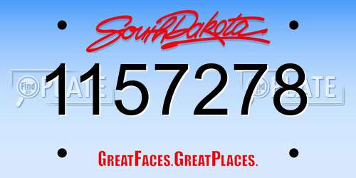 1157278 South Dakota License Plate