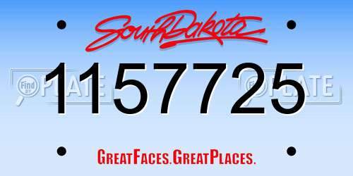1157725 South Dakota License Plate