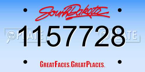 1157728 South Dakota License Plate