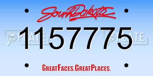 1157775 South Dakota License Plate