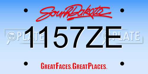 1157ZE South Dakota License Plate