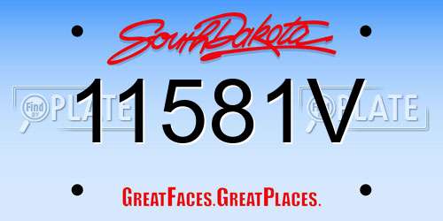 11581V South Dakota License Plate