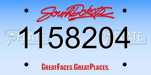 1158204 South Dakota License Plate
