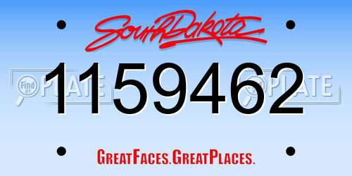 1159462 South Dakota License Plate