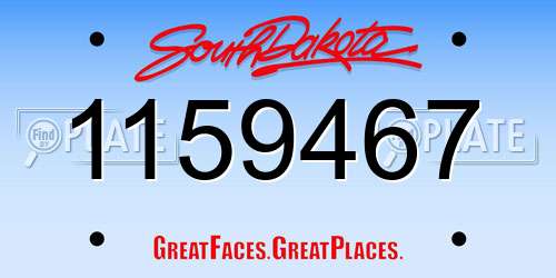 1159467 South Dakota License Plate