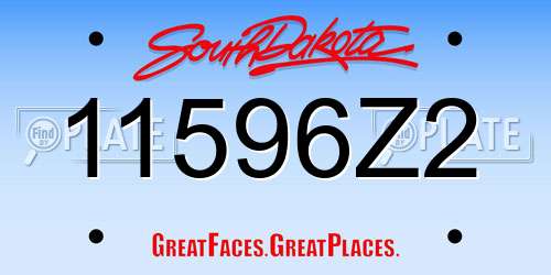 11596Z2 South Dakota License Plate