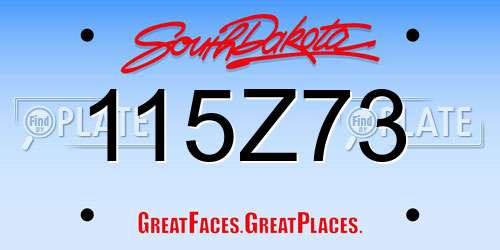 115Z73 South Dakota License Plate