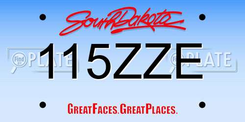 115ZZE South Dakota License Plate