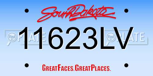 11623LV South Dakota License Plate