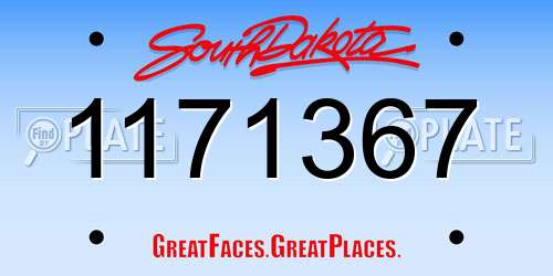 1171367 South Dakota License Plate