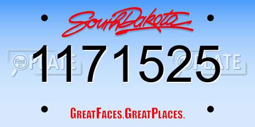 1171525 South Dakota License Plate