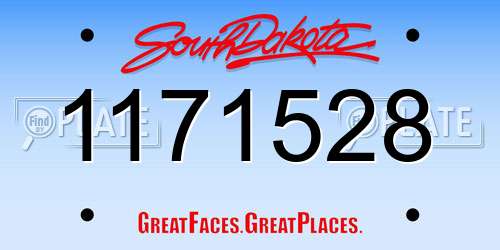1171528 South Dakota License Plate