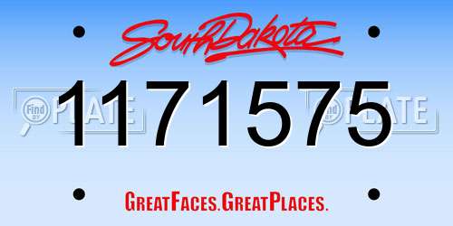 1171575 South Dakota License Plate