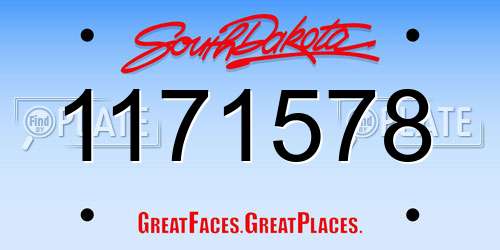 1171578 South Dakota License Plate