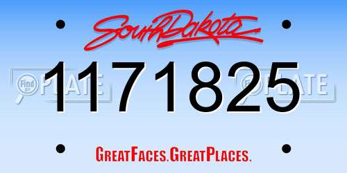 1171825 South Dakota License Plate