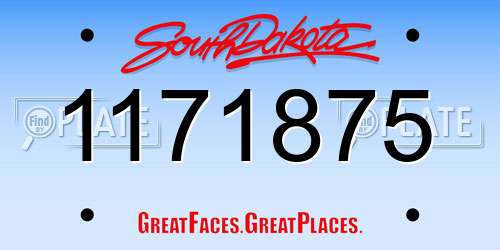 1171875 South Dakota License Plate