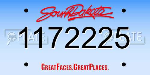 1172225 South Dakota License Plate
