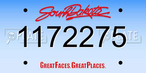 1172275 South Dakota License Plate