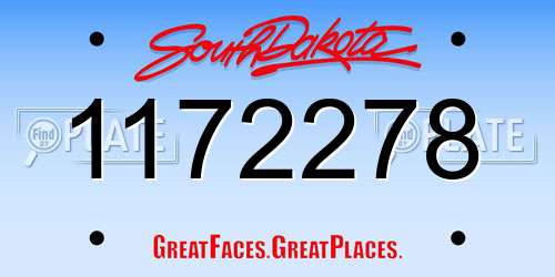 1172278 South Dakota License Plate