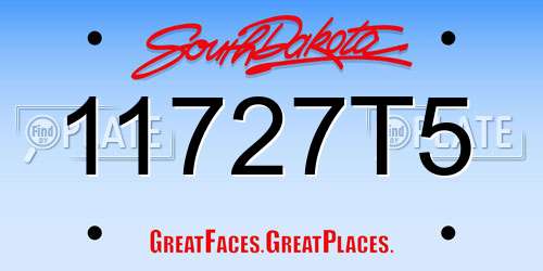 11727T5 South Dakota License Plate