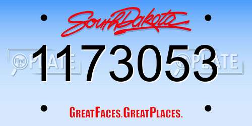 1173053 South Dakota License Plate