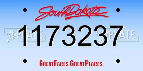 1173237 South Dakota License Plate