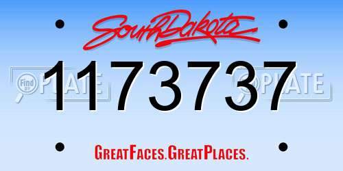 1173737 South Dakota License Plate