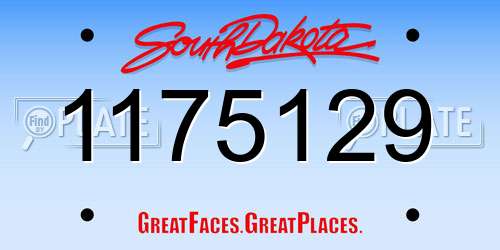 1175129 South Dakota License Plate
